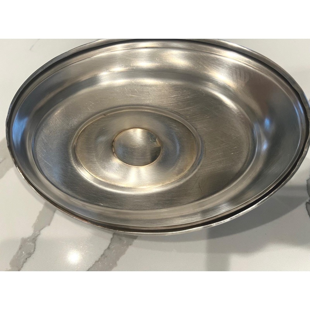 Vintage Pewter/Silverplate Gravy Boat with Attached Underplate Colonial MCM 80's - Picture 5 of 7